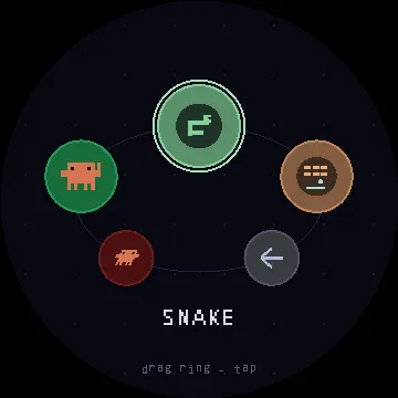 GAMES 文件夹圆环,四个游戏和 BACK 图标