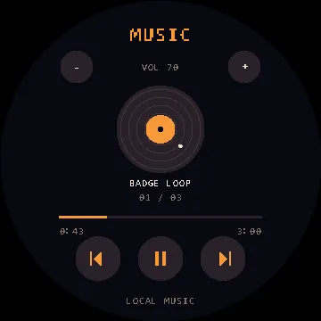 MUSIC 黑胶唱片播放器界面
